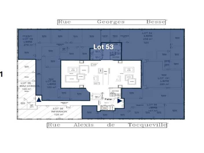 Location bureaux 1148 m² non divisibles