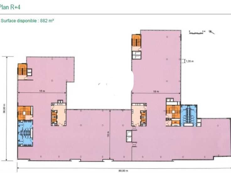 Location bureaux 1000 m² non divisibles