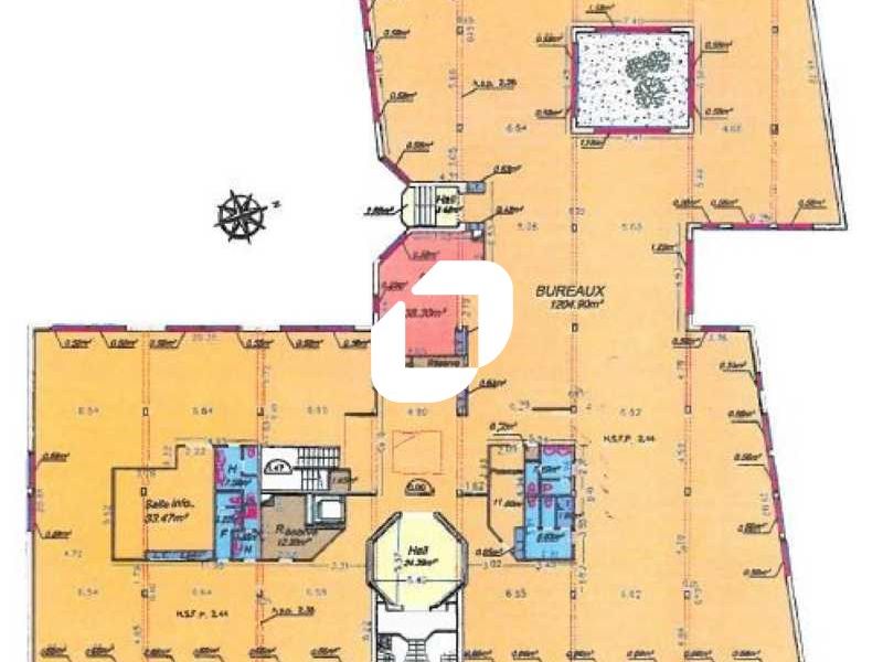 Location bureaux 1418 m² non divisibles