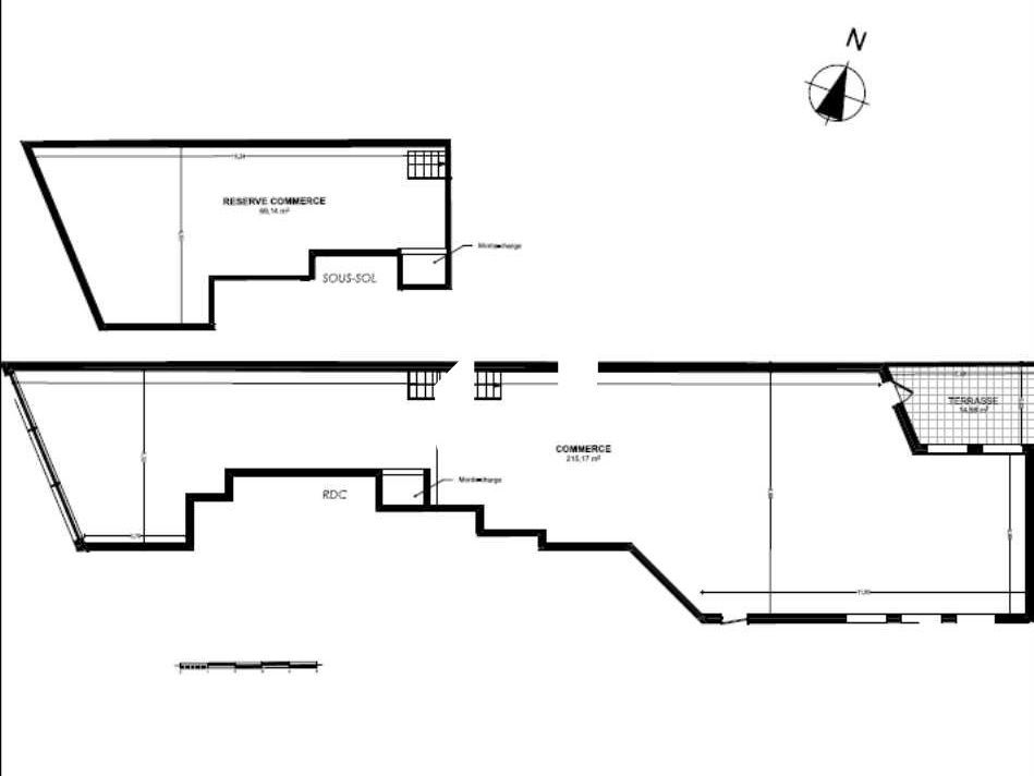 Vente locaux commerciaux 281 m² non divisibles