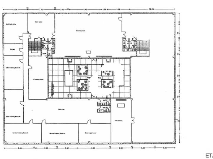 Location bureaux 1819 m² non divisibles