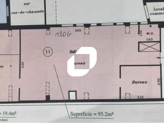 Location bureaux 95 m² non divisibles