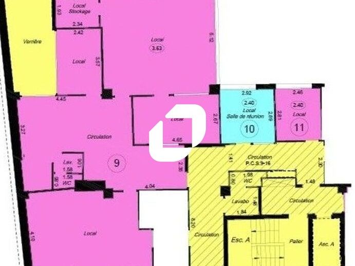 Location bureaux 150 m² non divisibles