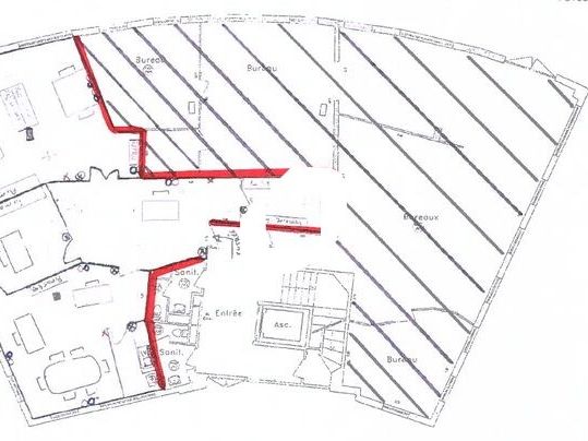 Location bureaux 160 m² non divisibles