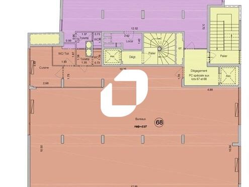 Location bureaux 740 m² divisibles à partir de 96 m²