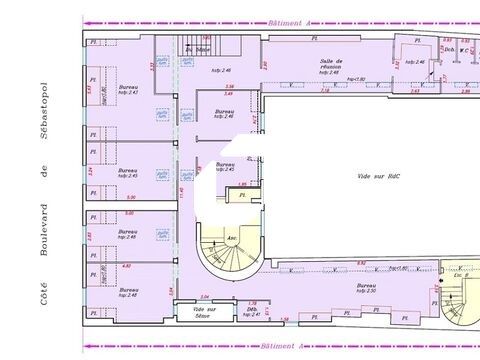 Location bureaux 387 m² non divisibles
