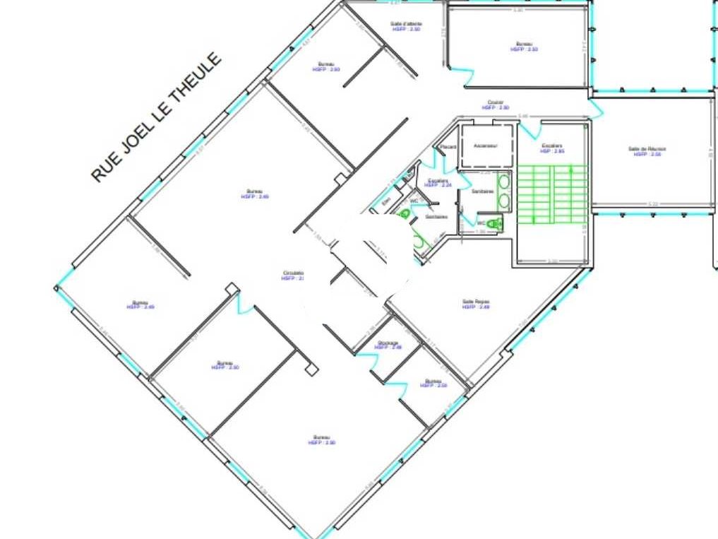 Location bureaux 606 m² divisibles à partir de 303 m²
