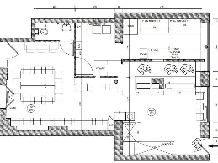 Vente fonds de commerce 90 m² non divisibles