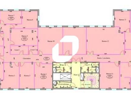Location bureaux 625 m² divisibles à partir de 105 m²