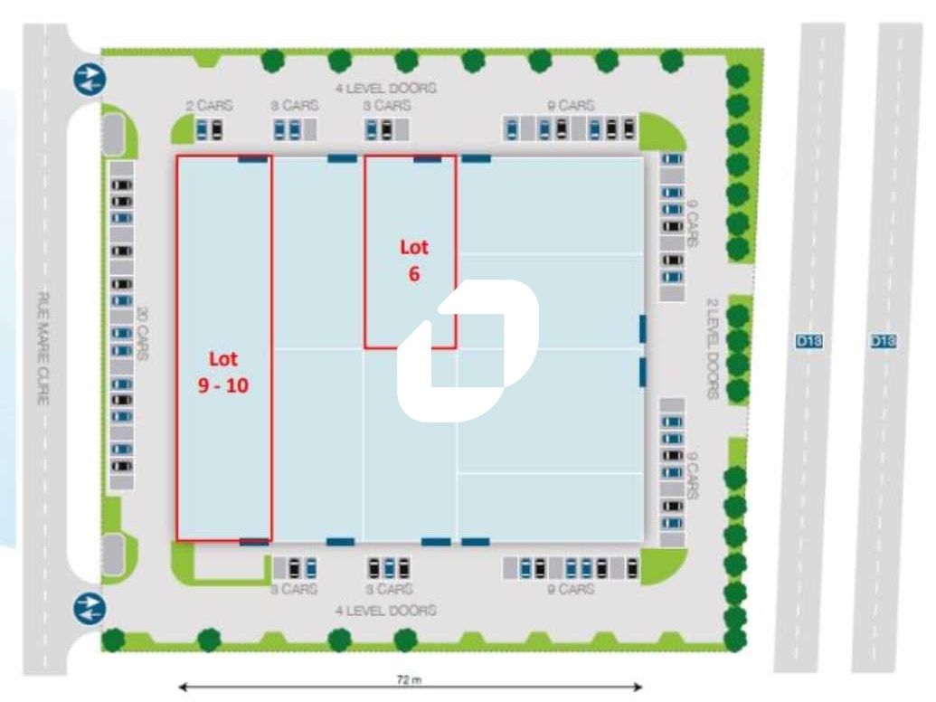 Location entrepots 1314 m² divisibles à partir de 432 m²