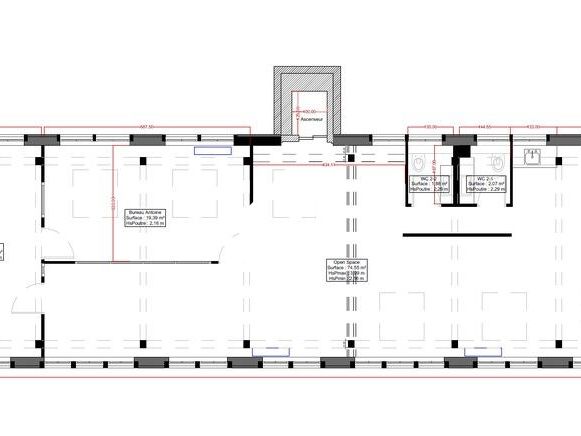 Location bureaux 610 m² non divisibles