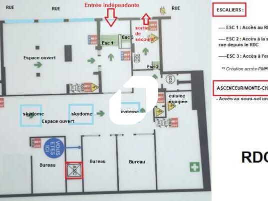 Location bureaux 860 m² non divisibles