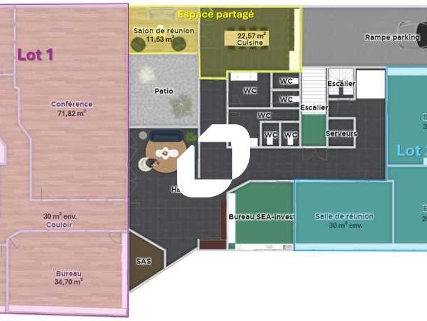 Location de bureaux dans un immeuble idéalement s