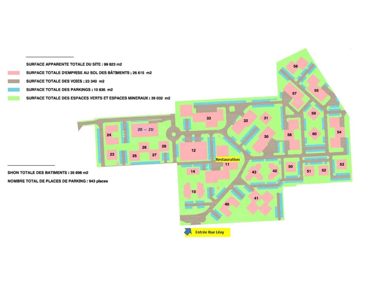 Location bureaux 6345 m² divisibles à partir de 96 m²