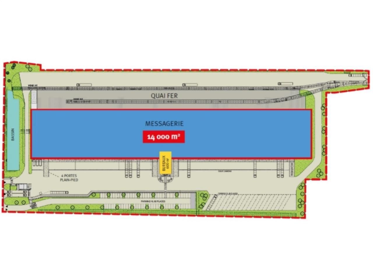 Location entrepots 14560 m² non divisibles