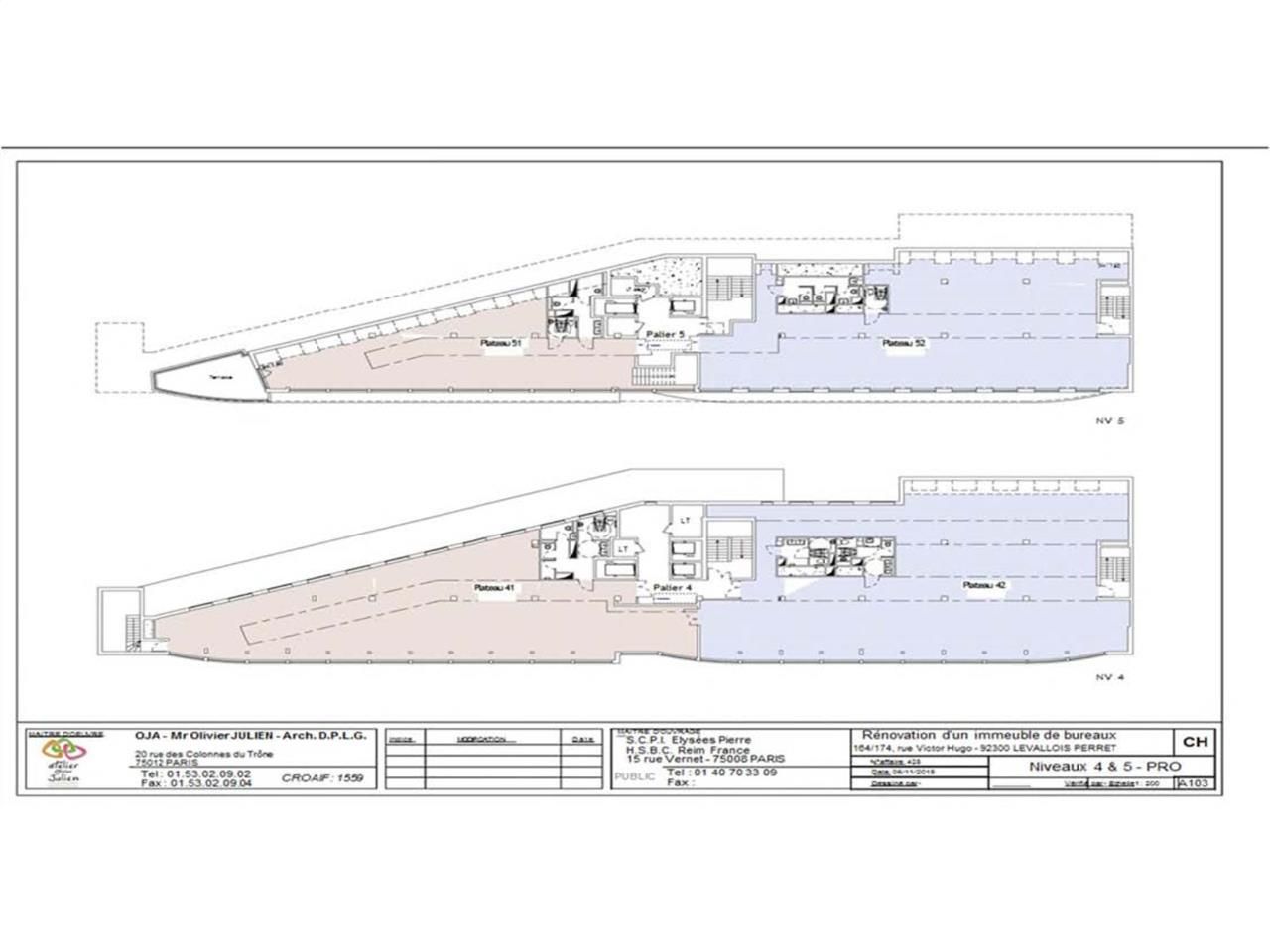 Location bureaux 1576 m² divisibles à partir de 722 m²