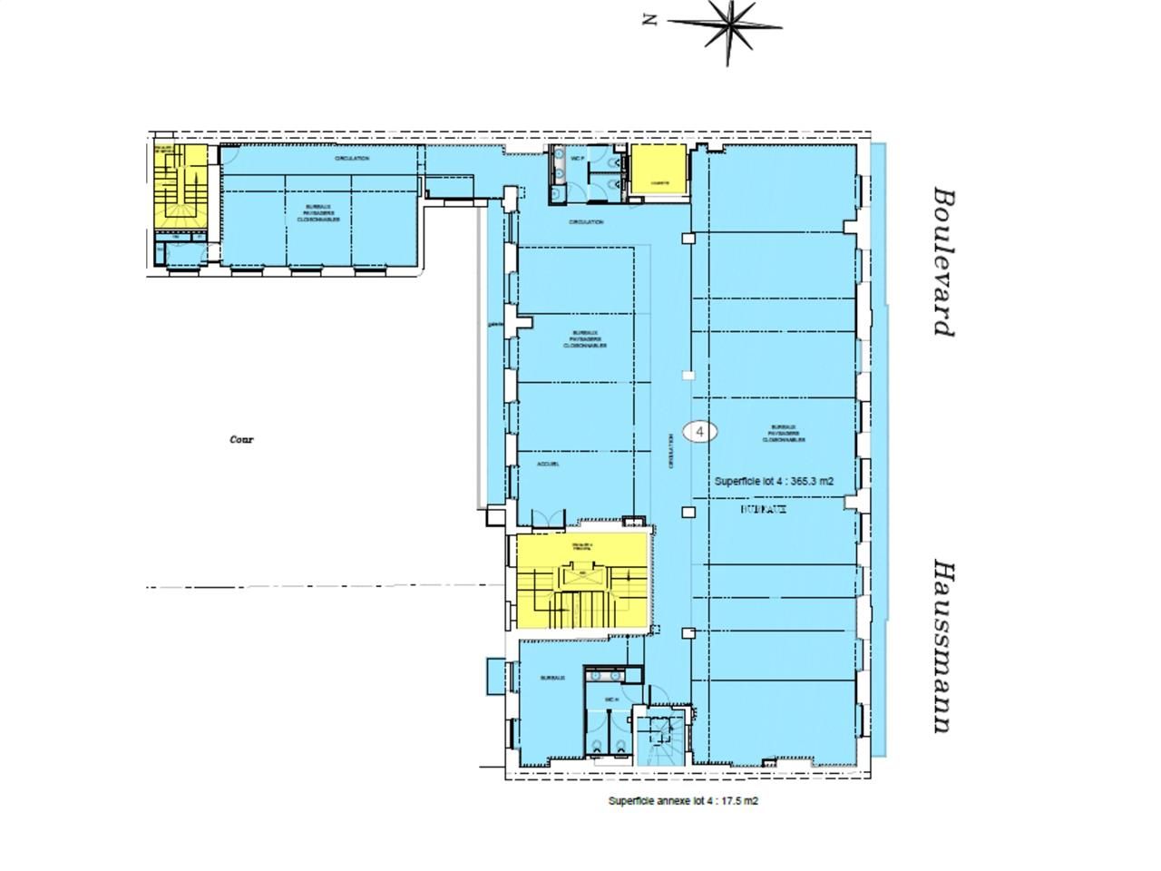 Location bureaux 1103 m² divisibles à partir de 361 m²