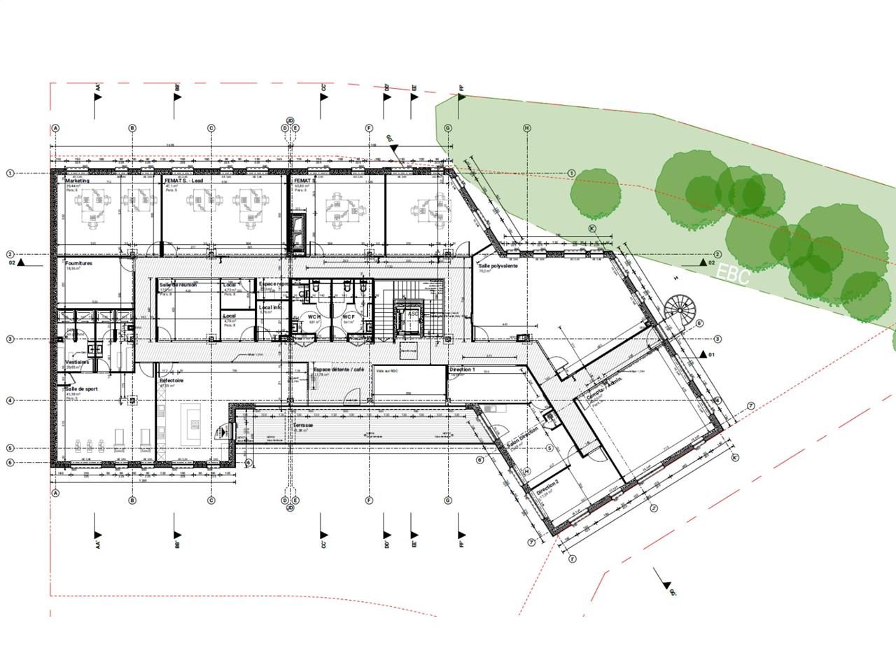 Location bureaux 500 m² non divisibles