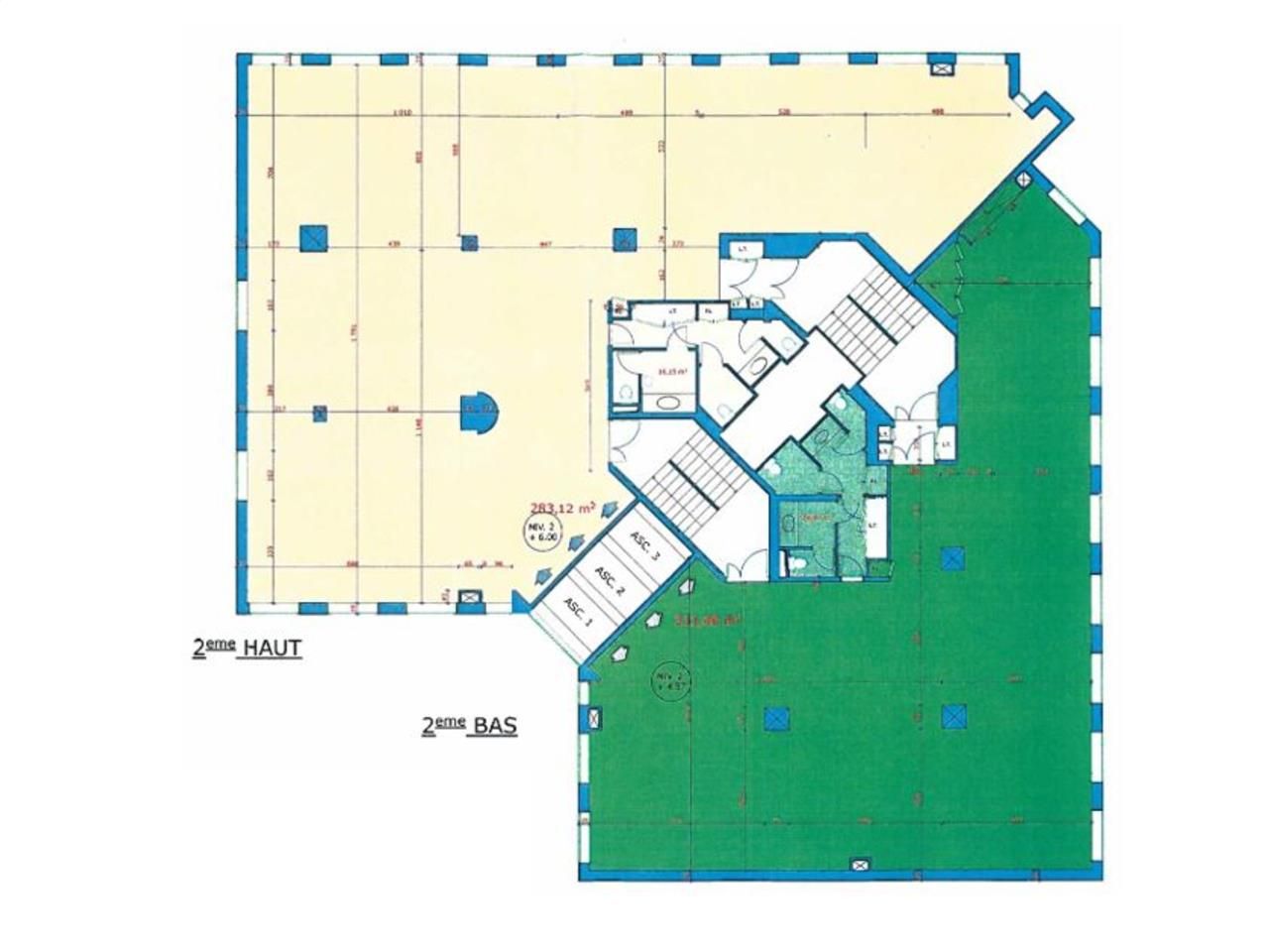 Location bureaux 833 m² divisibles à partir de 241 m²