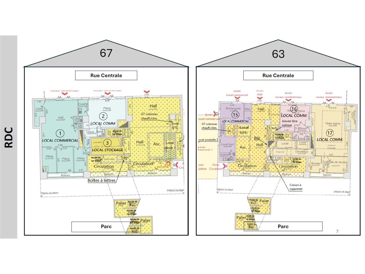 Vente bureaux 3215 m² divisibles à partir de 46 m²