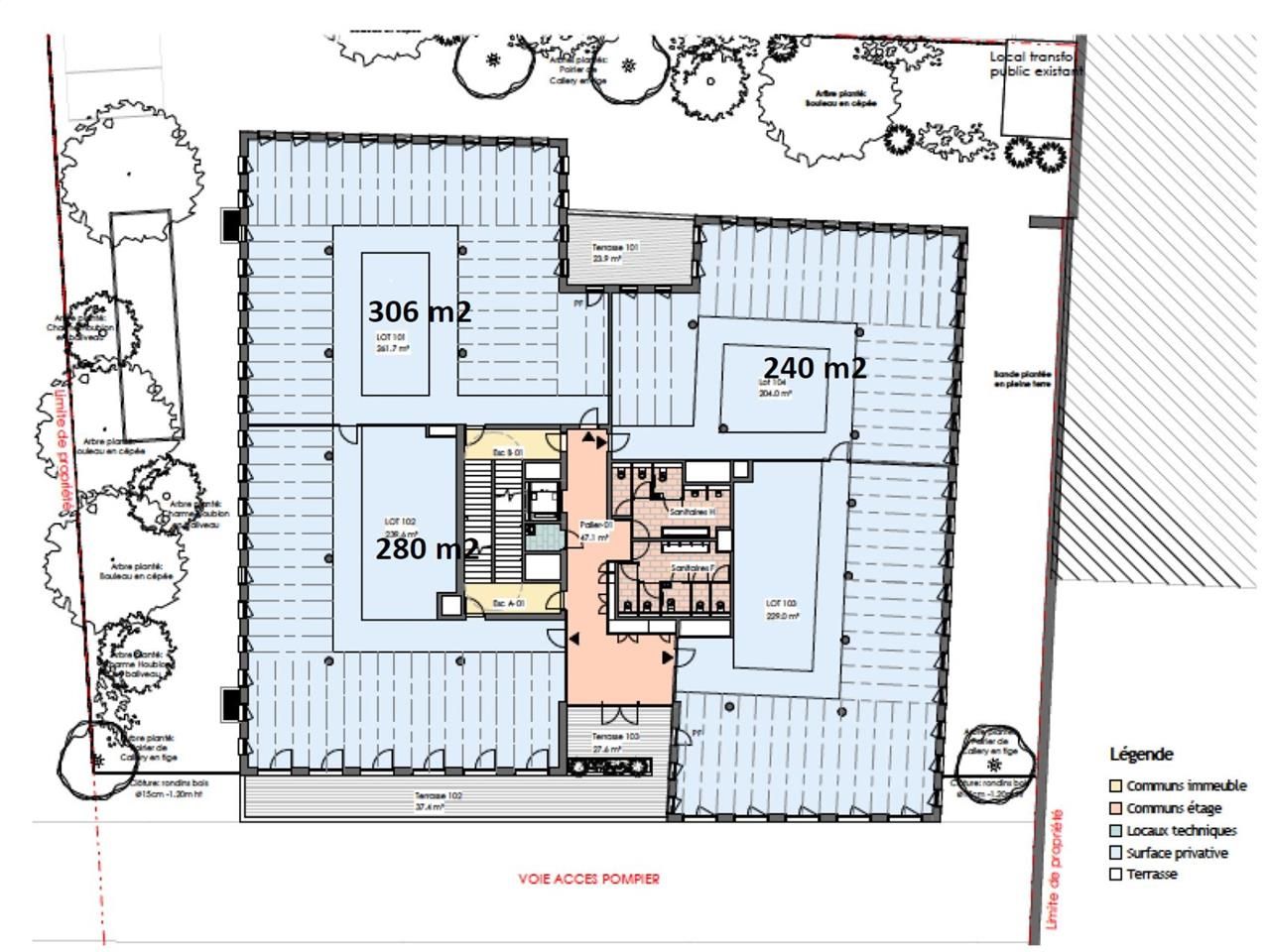 Vente bureaux 825 m² divisibles à partir de 239 m²