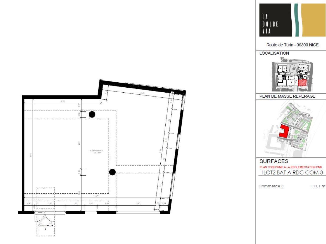 Vente Local commercial 138 m² non divisibles 06300 Nice