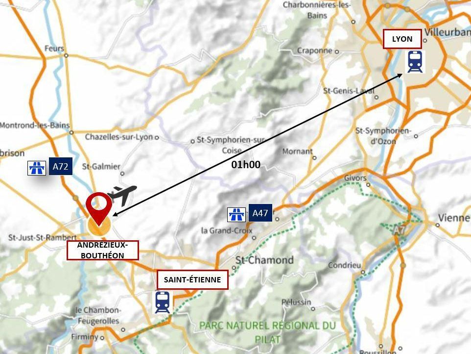 30112 m² pour cetentrepôts classe a en location à Andrézieux-bouthéon