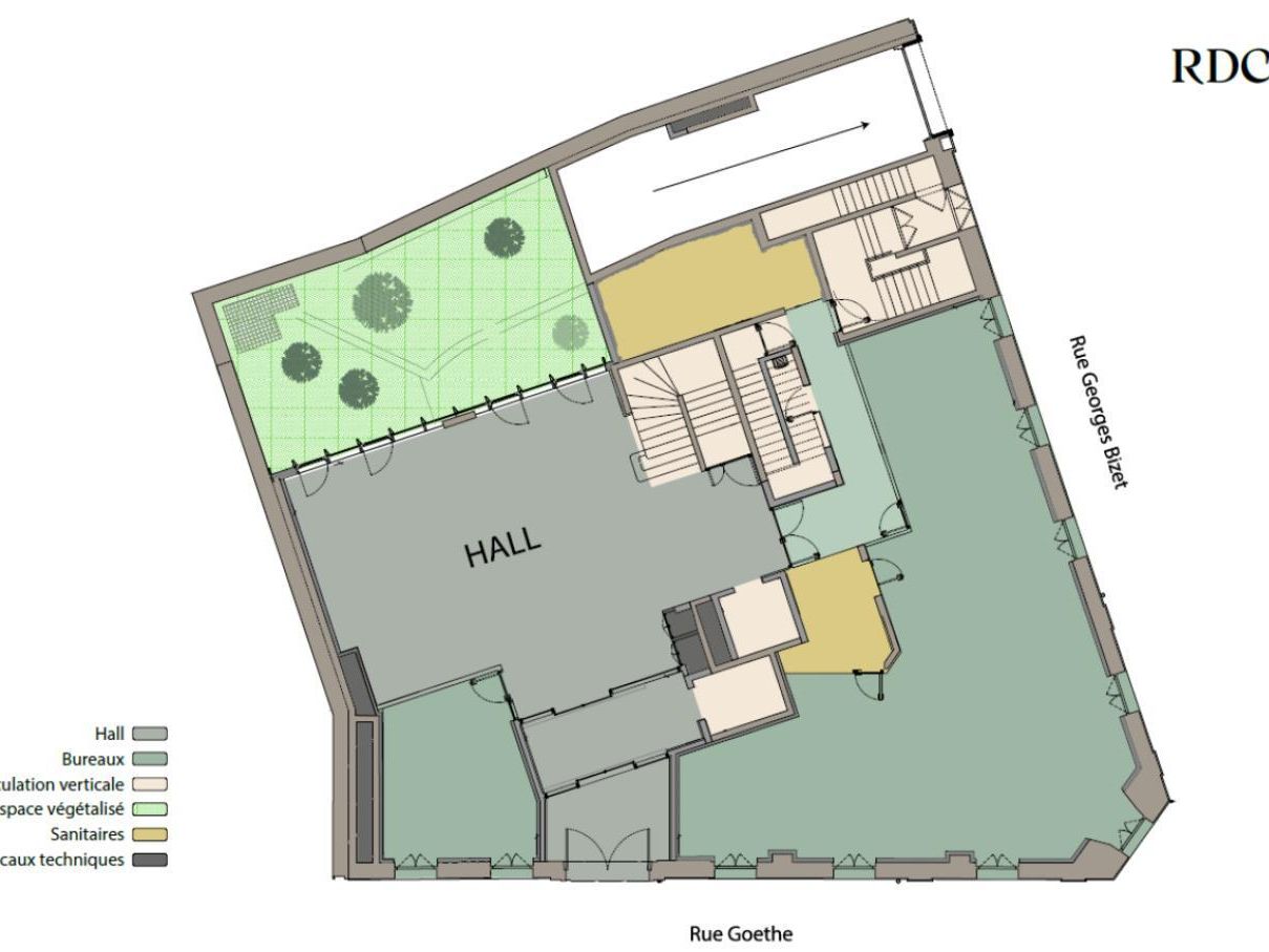 Location Bureaux 2154 m² non divisibles 75116 Paris