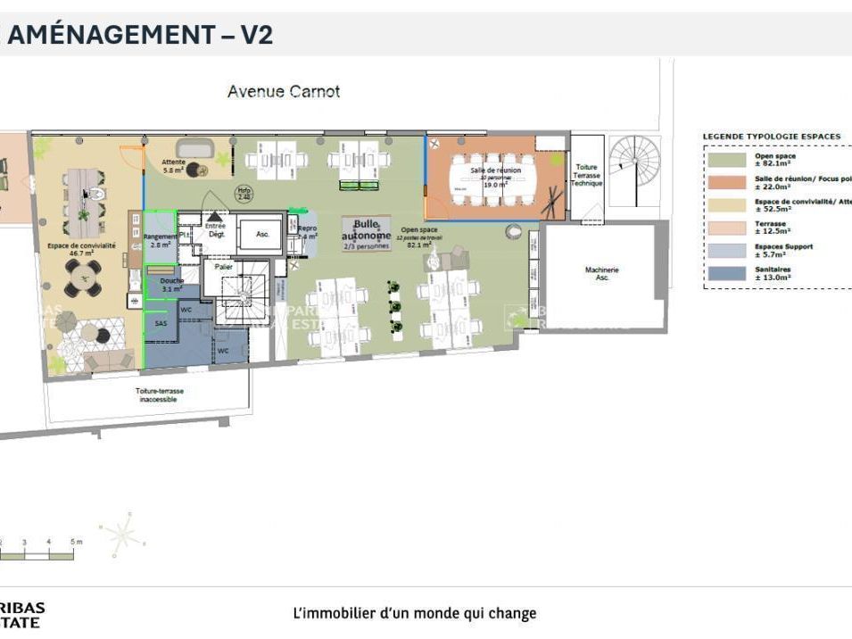 Location Bureaux 191.12 m² non divisibles 44000 Nantes