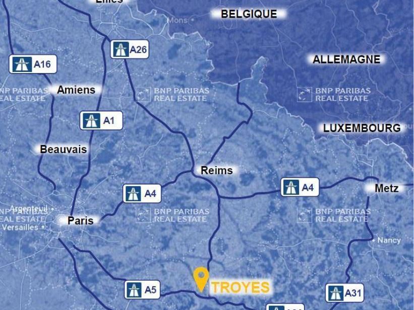 Location Entrepôts classe A 68386.02 m² non divisibles 10800 Saint-léger-prés-troyes