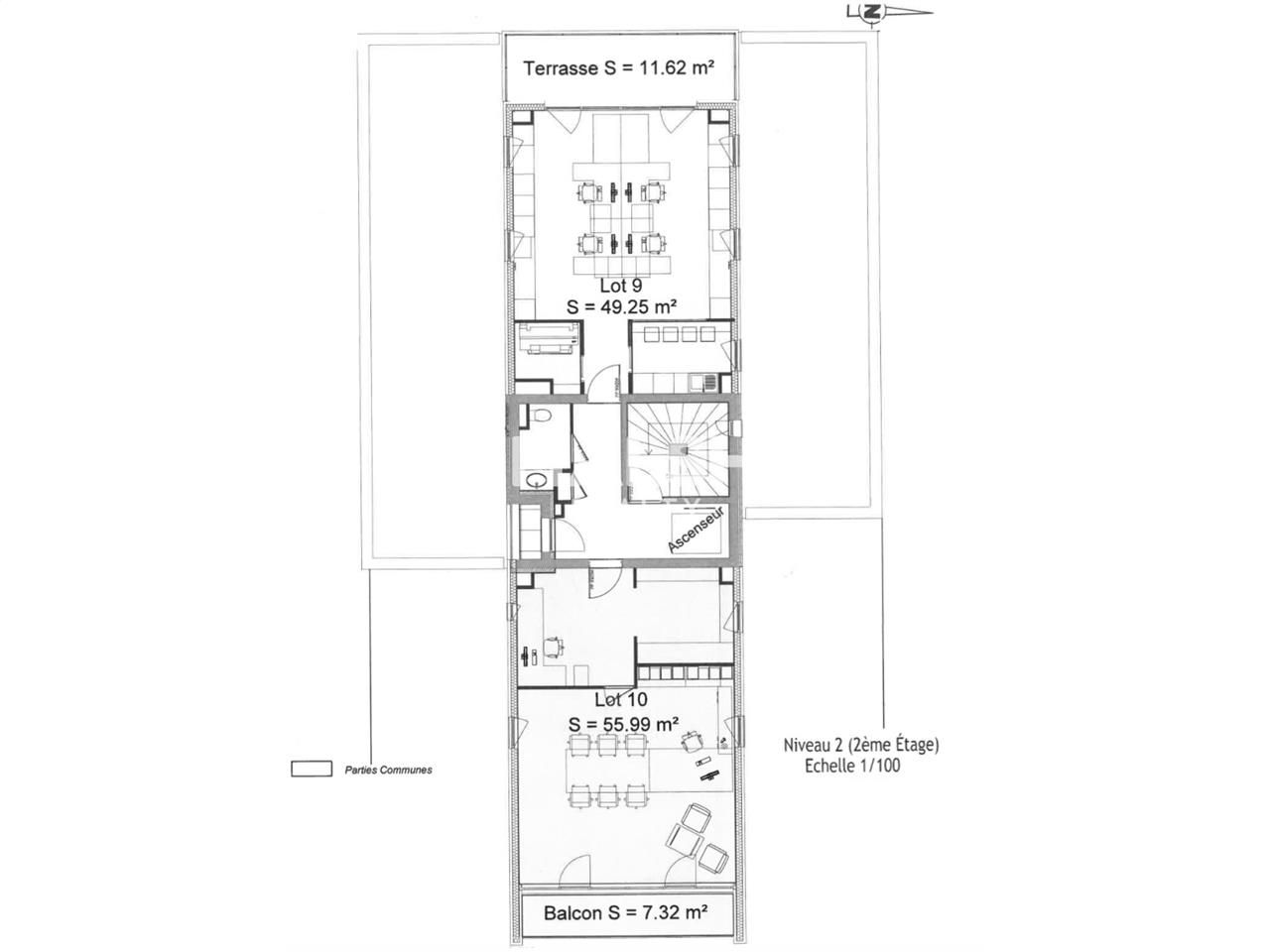 Location bureaux 115 m² non divisibles