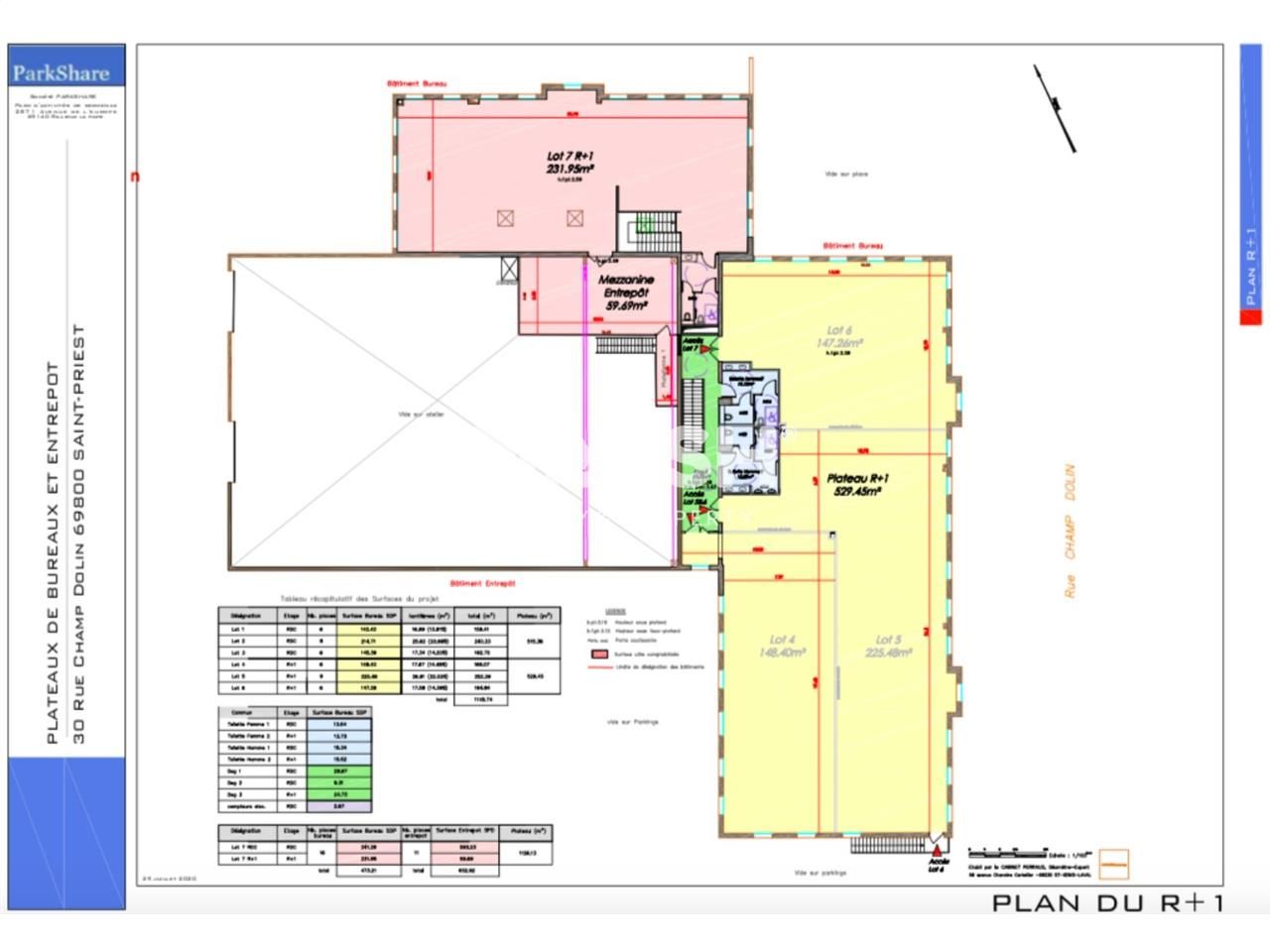 Vente bureaux 322 m² divisibles à partir de 155 m²
