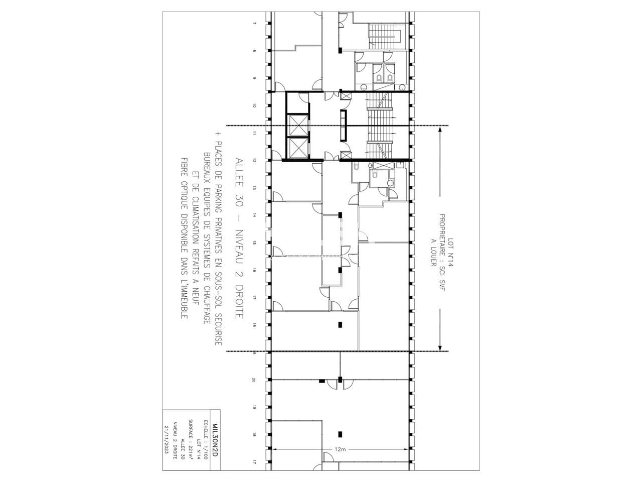 Location bureaux 1026 m² divisibles à partir de 221 m²