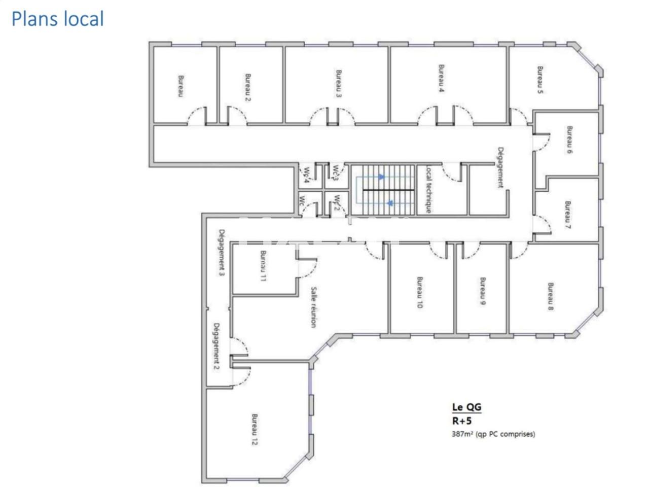 Location bureaux 327 m² non divisibles