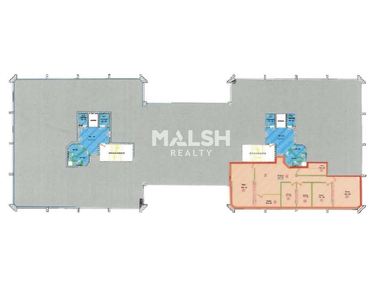 Location bureaux 181 m² non divisibles