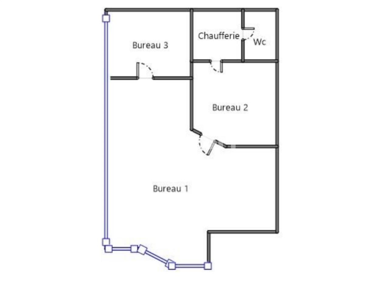 Location locaux commerciaux 63 m² non divisibles