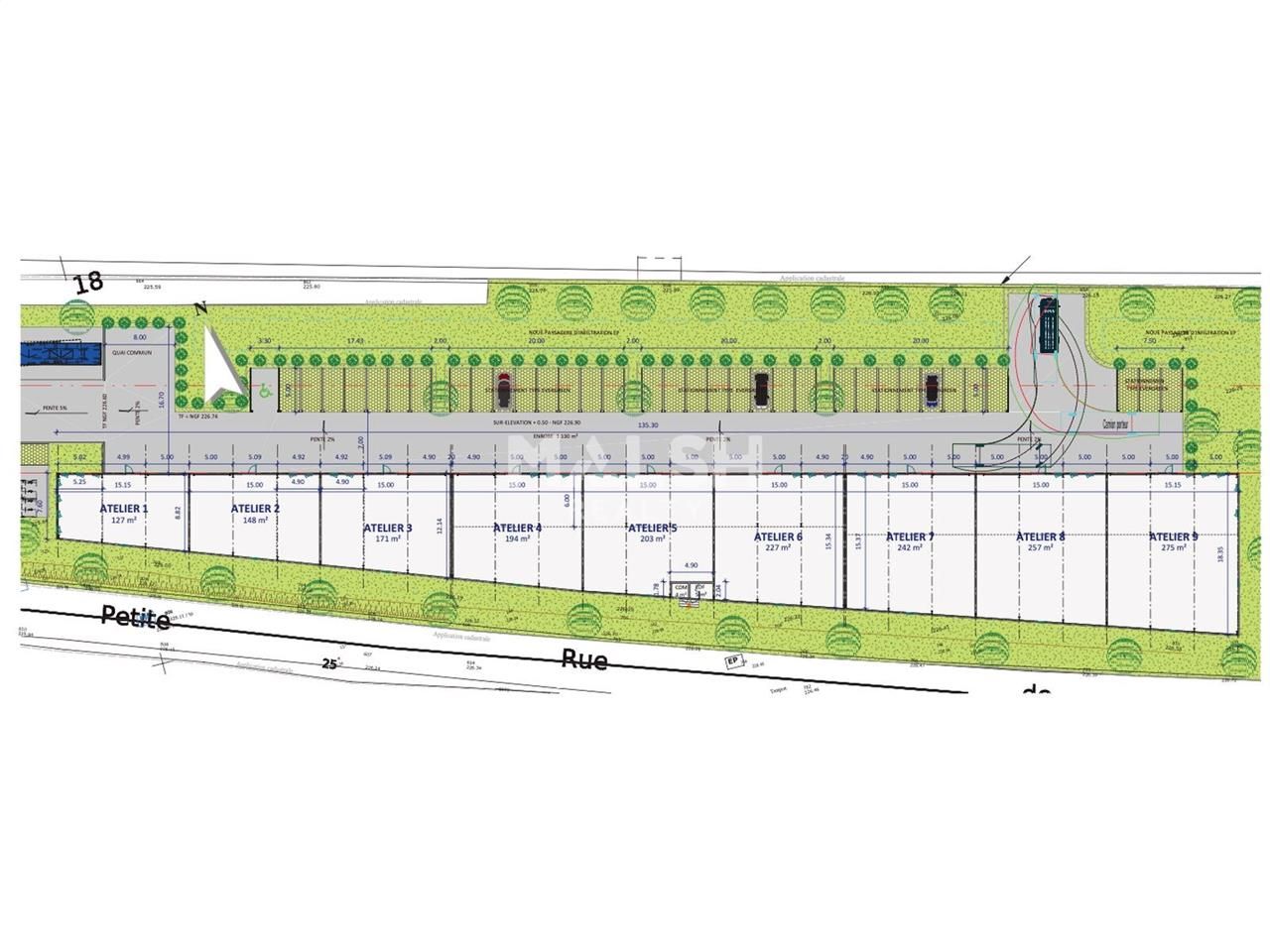 Location entrepots 1257 m² divisibles à partir de 225 m²