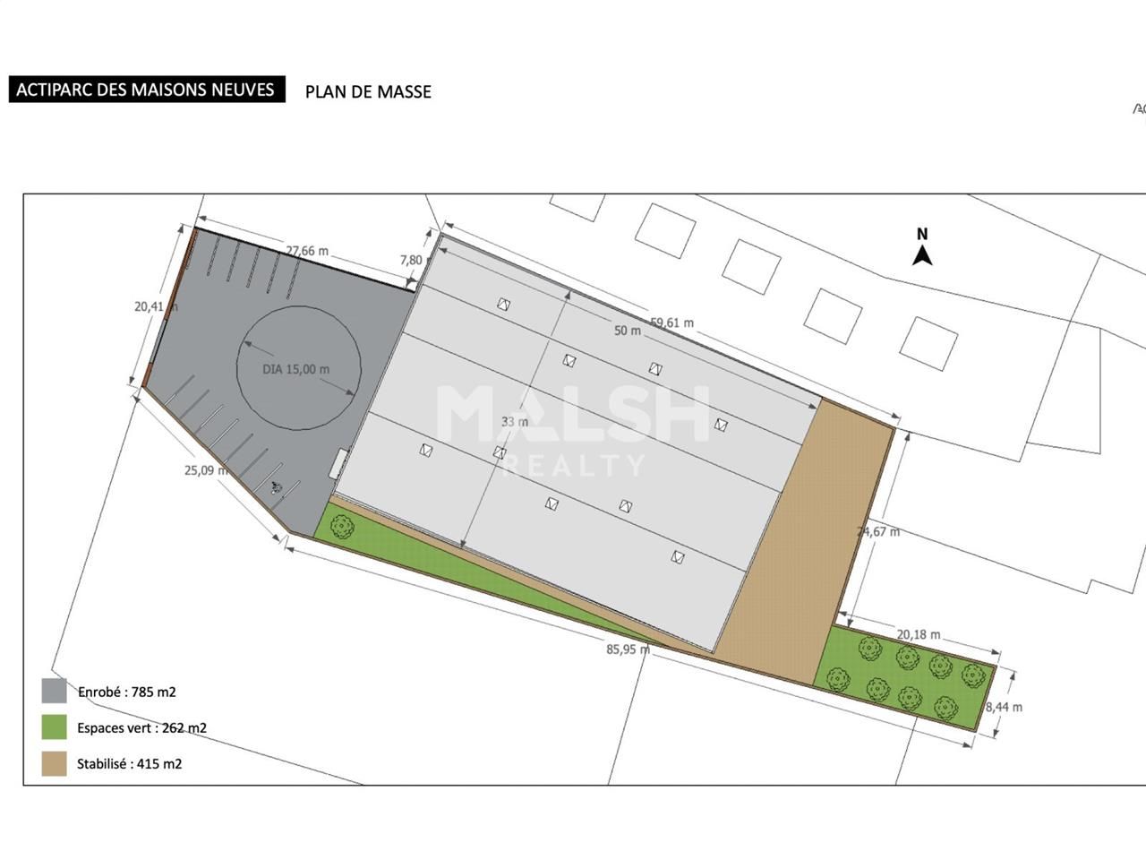 Vente entrepots 1094 m² divisibles à partir de 484 m²