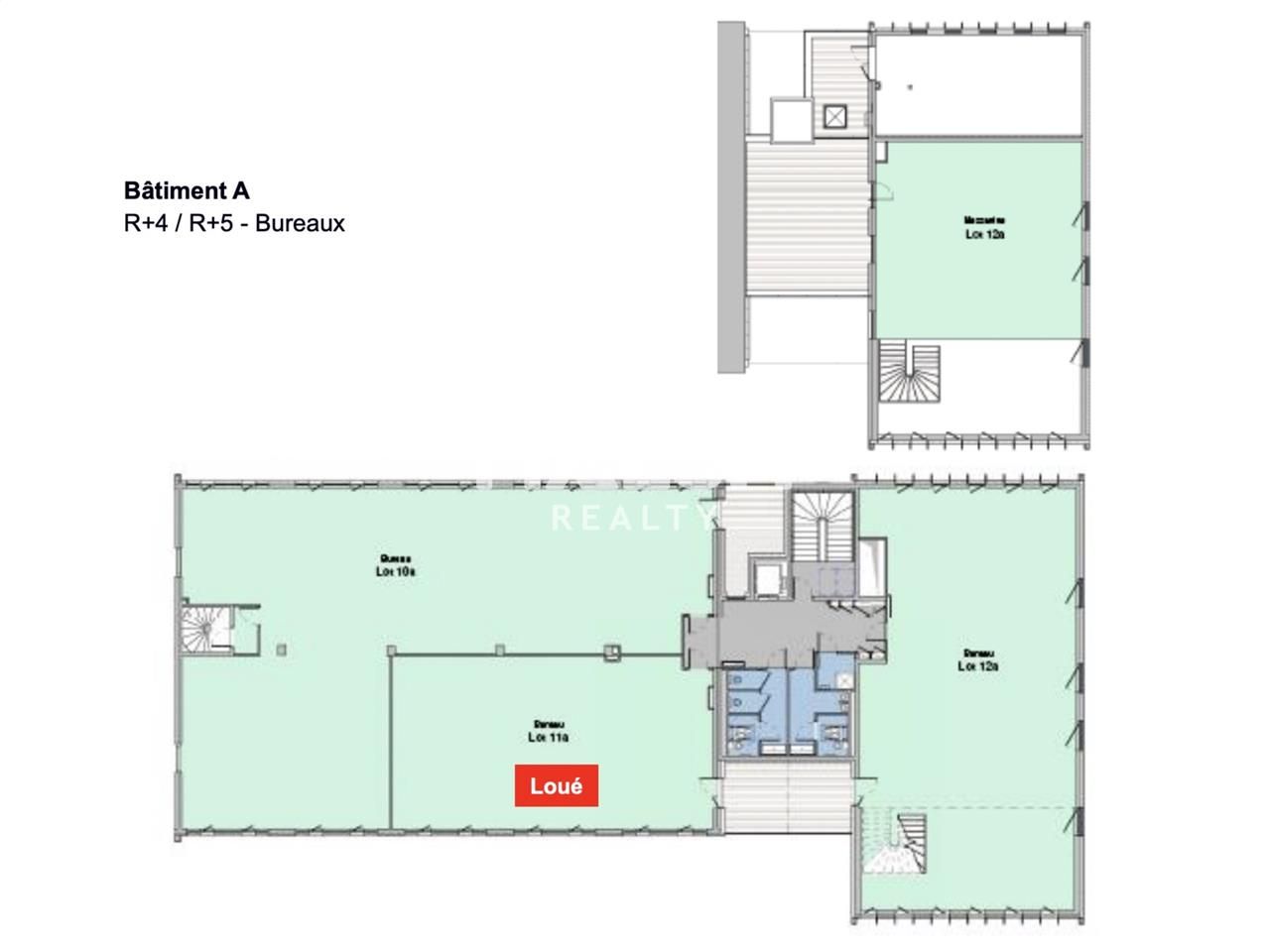 Location bureaux 339 m² non divisibles