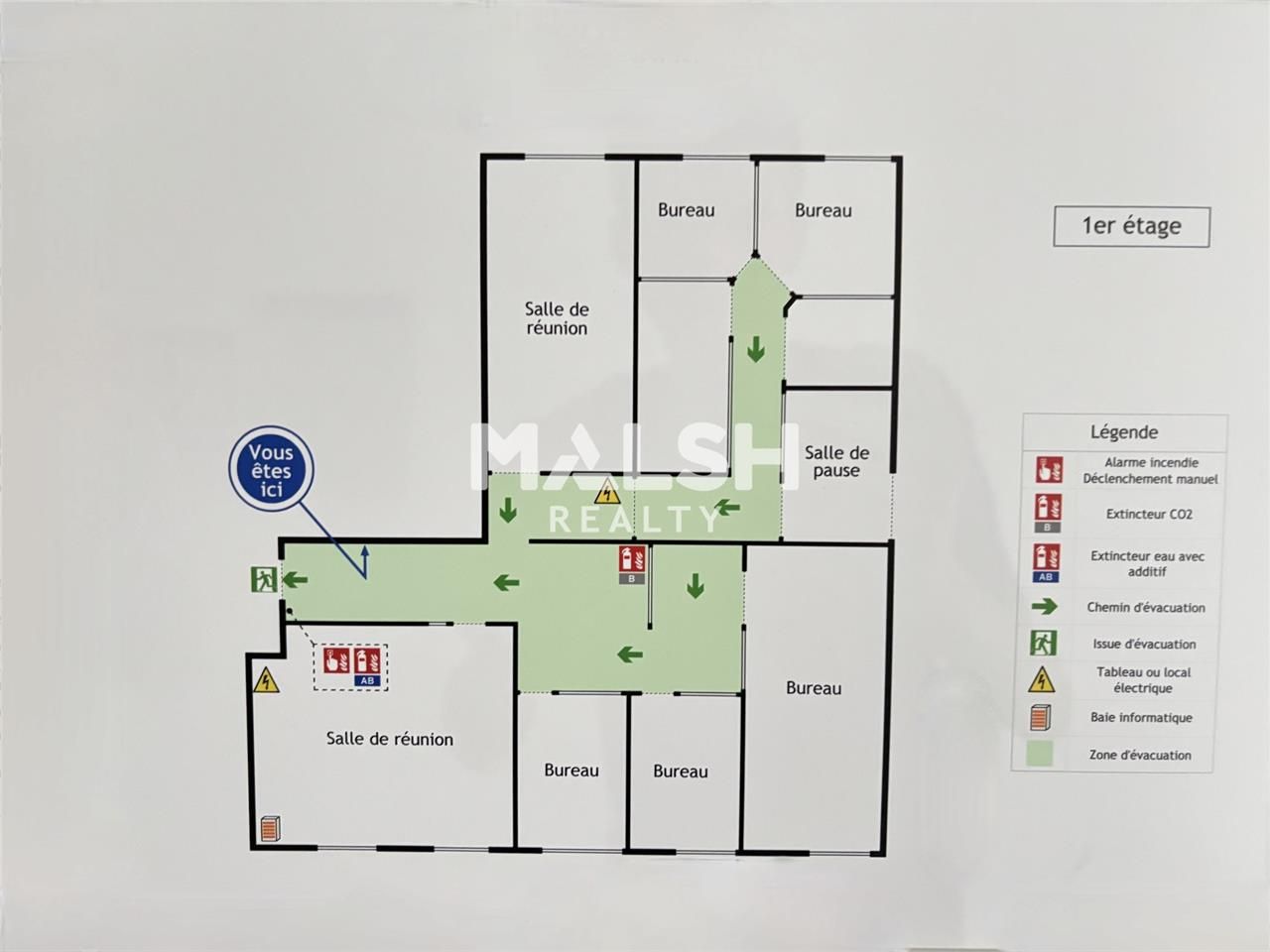 Location bureaux 100 m² non divisibles