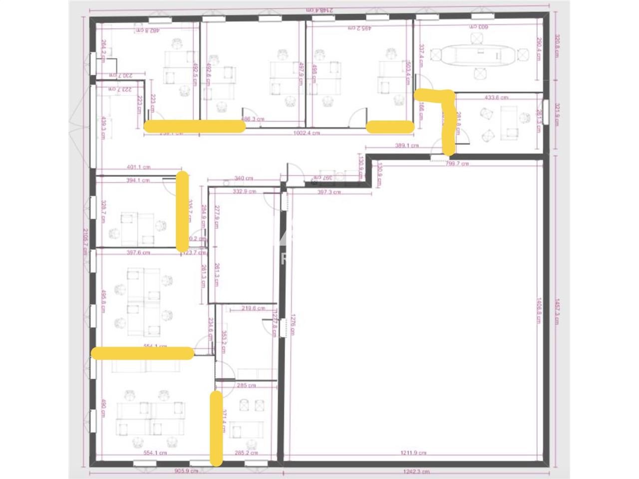 Location bureaux 280 m² non divisibles