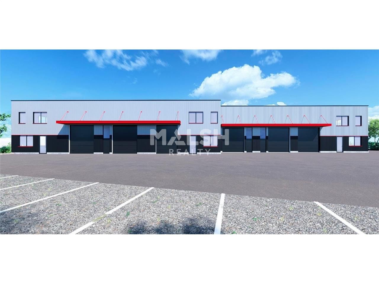 Au sein d'un nouveau parc d'activités en façade d