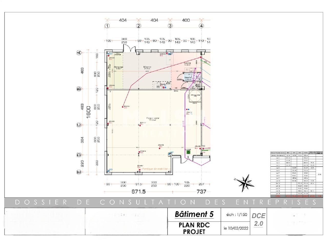 Location locaux commerciaux 181 m² non divisibles