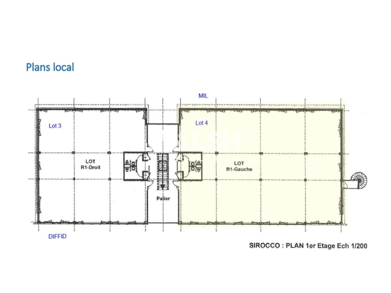 Vente bureaux 483 m² non divisibles