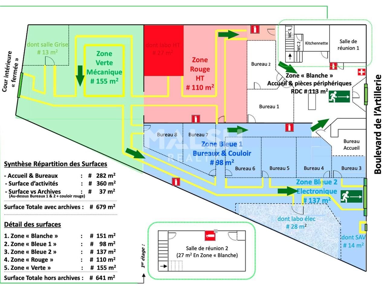 Location entrepots 679 m² non divisibles