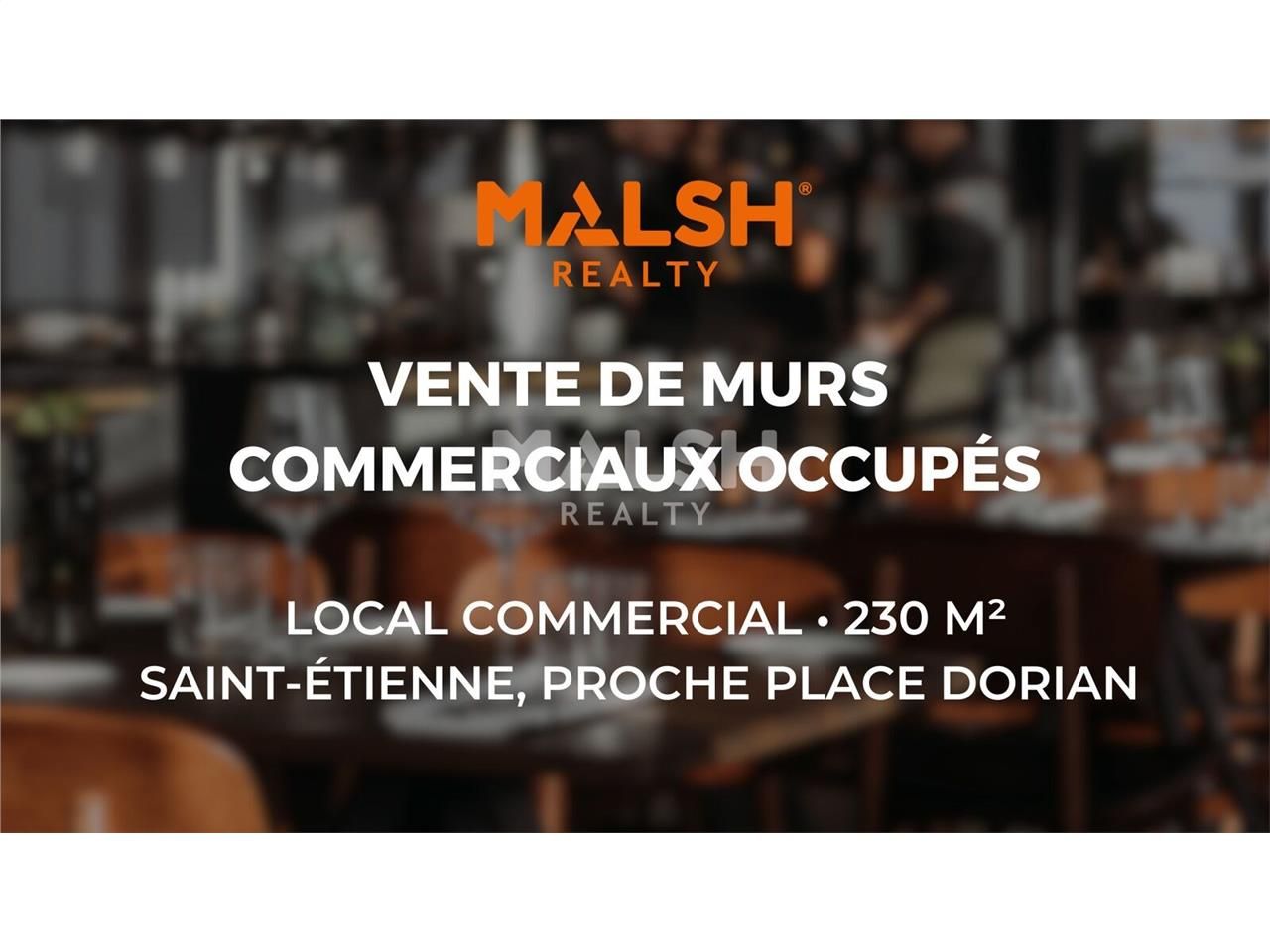 Nous vous proposons à la vente, des murs commerci