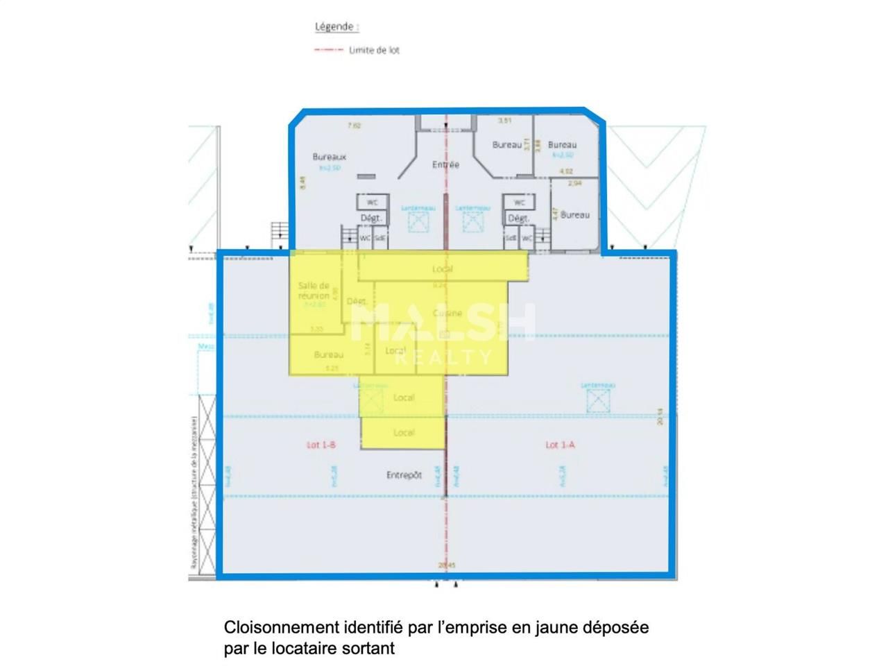Location entrepots 1607 m² divisibles à partir de 169 m²