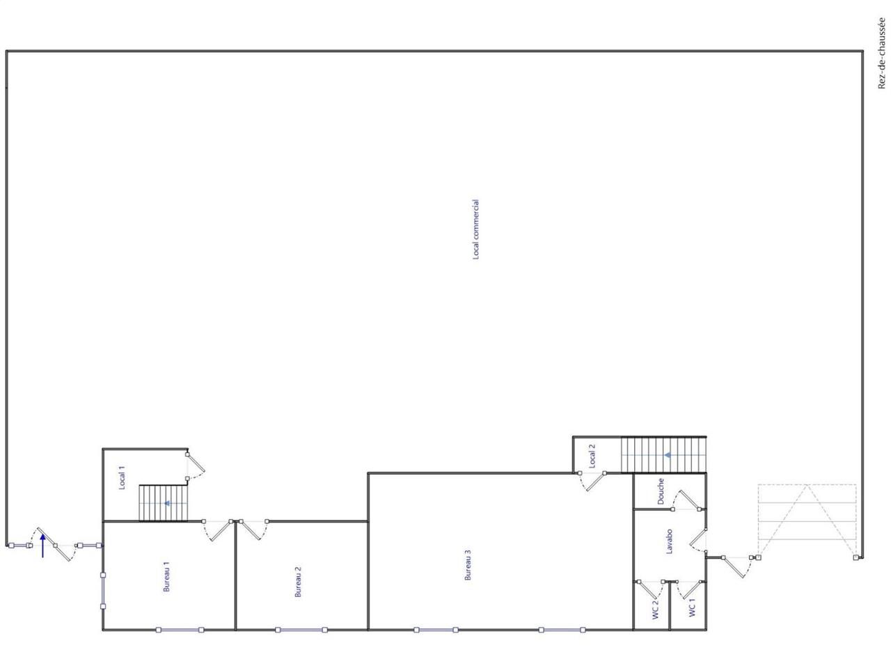 Location locaux commerciaux 968 m² non divisibles