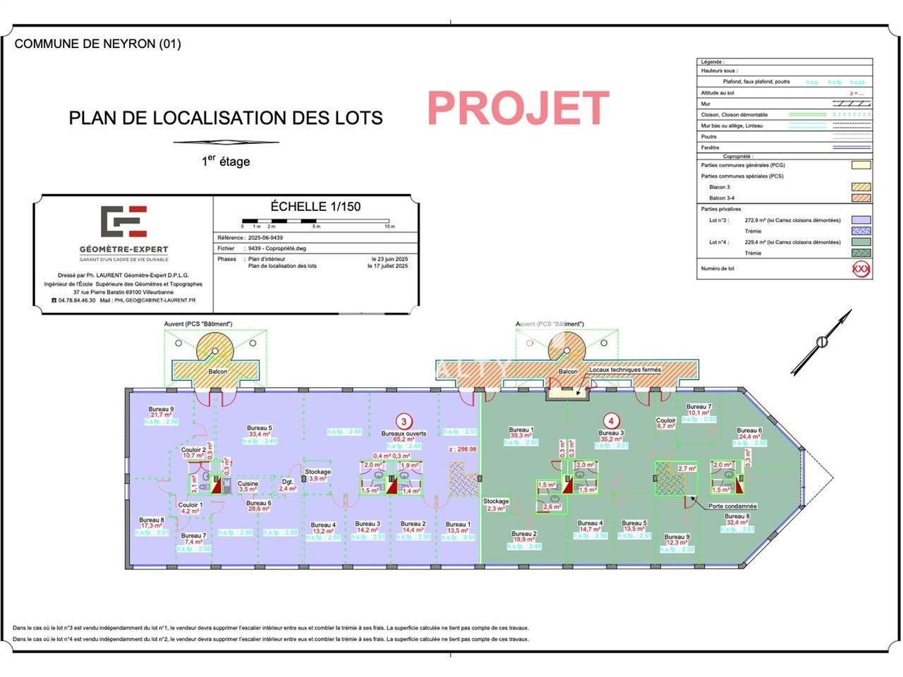 Vente bureaux 229 m² non divisibles