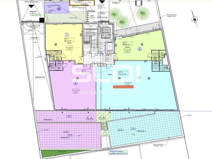 Vente bureaux 425 m² divisibles à partir de 67 m²